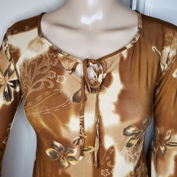 Vintage wild cat Tie-Dye floral midi Dress - Picture 7 of 12